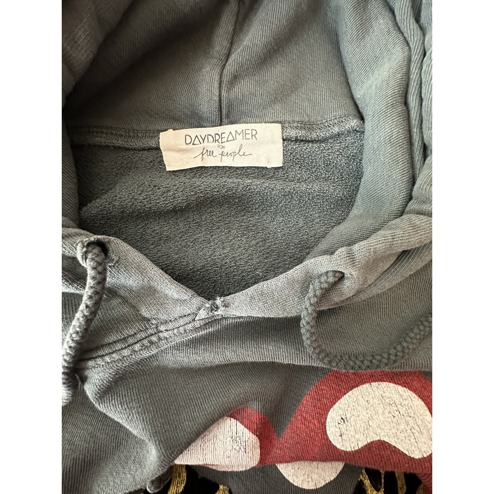 Free People DAYDREAMER X‎ REVOLVE Flocked Rolling Stones Hoodie Sweatshirt XS - Picture 10 of 10